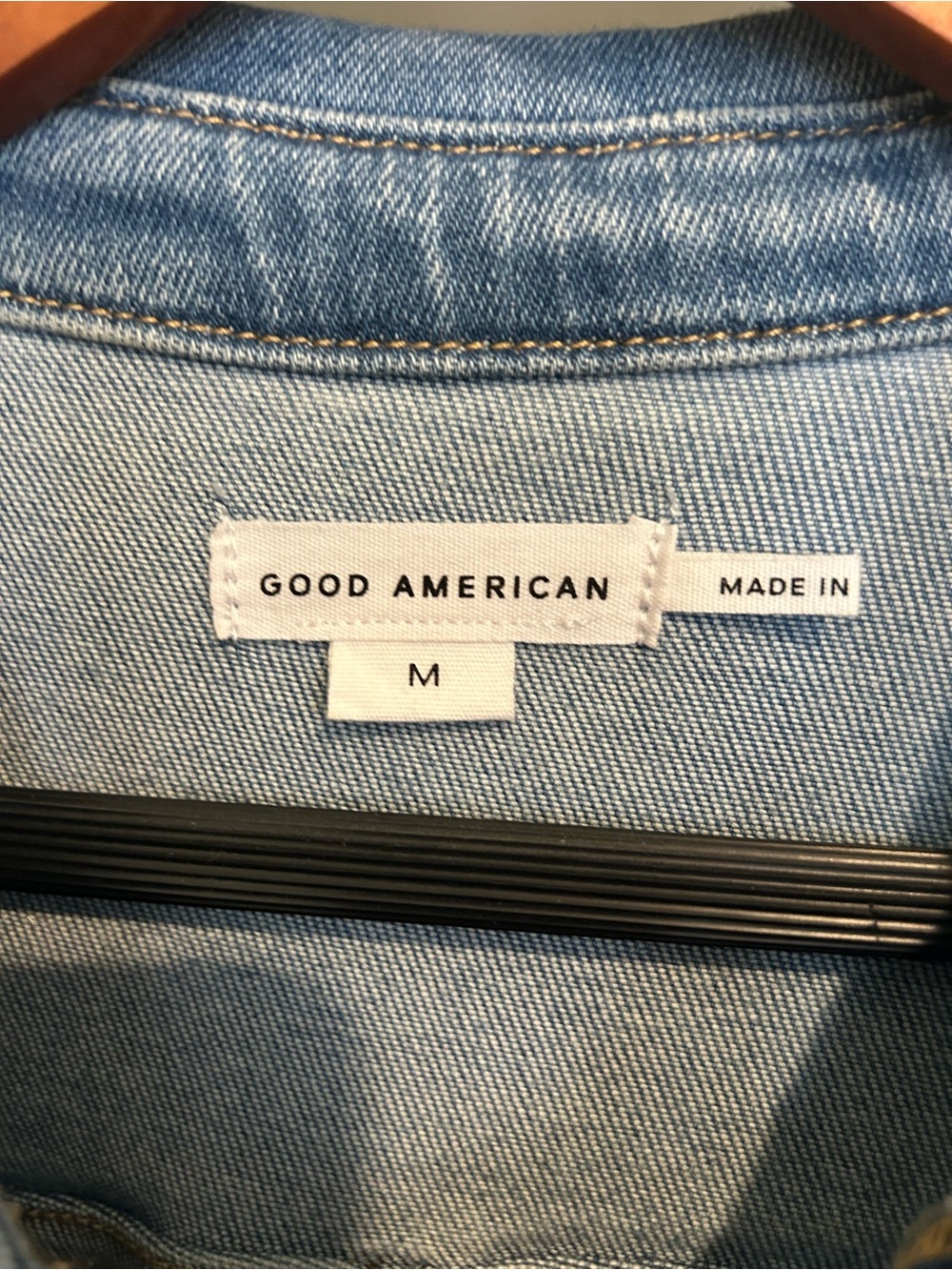 Good American Light Blue Denim Shirt Jacket - Picture 3 of 4